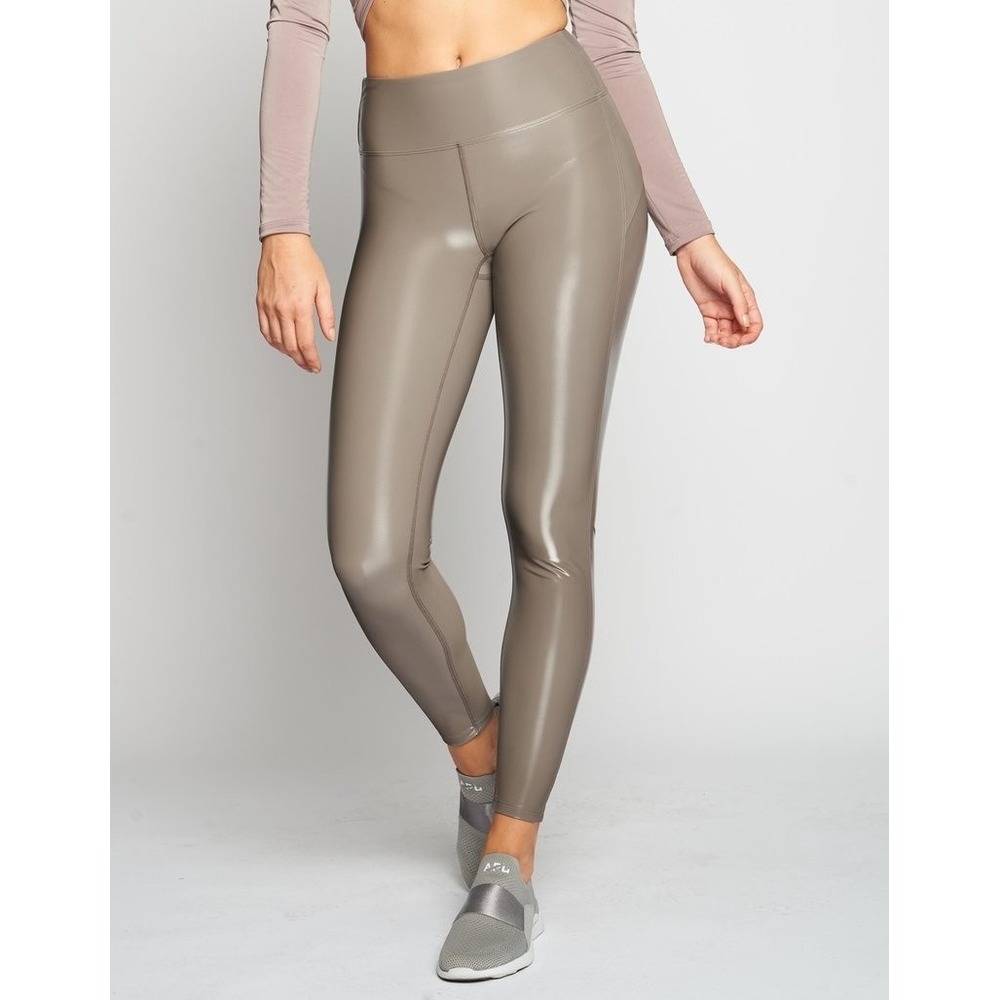 Heroine Sport Duchess Leggings size XS Champagne Gray Ankle Shiny Gloss NWT